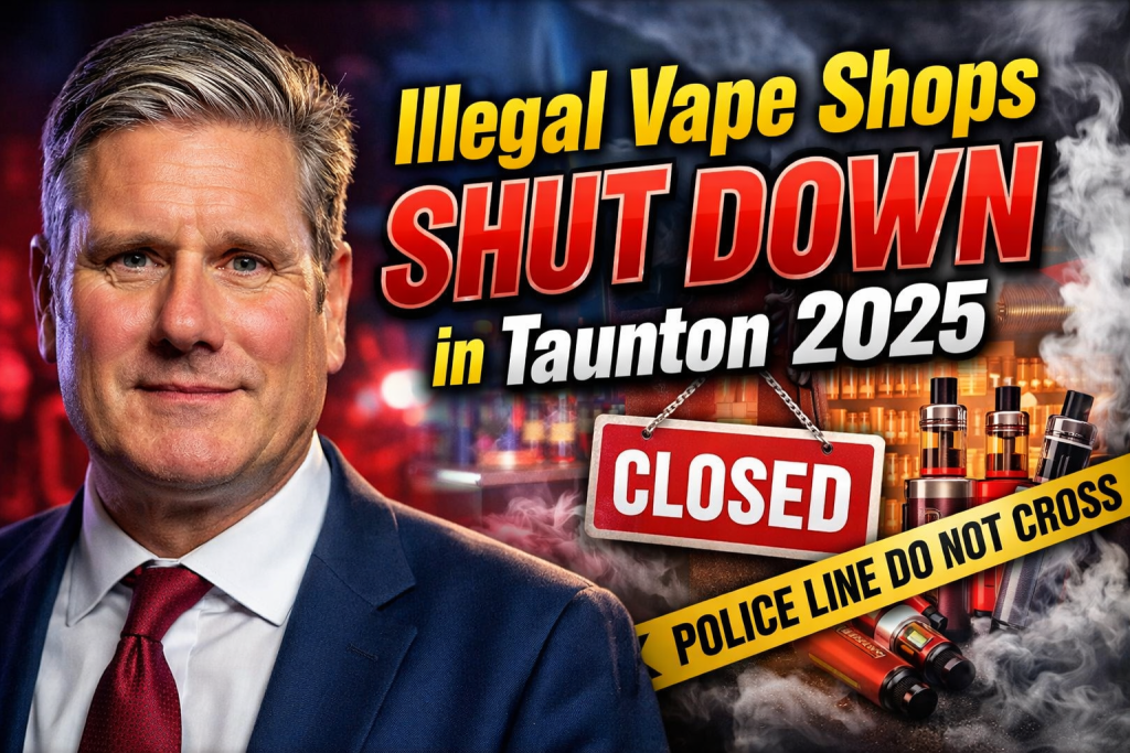 Illegal Vape Shops Shut Down in Taunton 2025 Somerset Trading Standards Seize Stock on Station Road