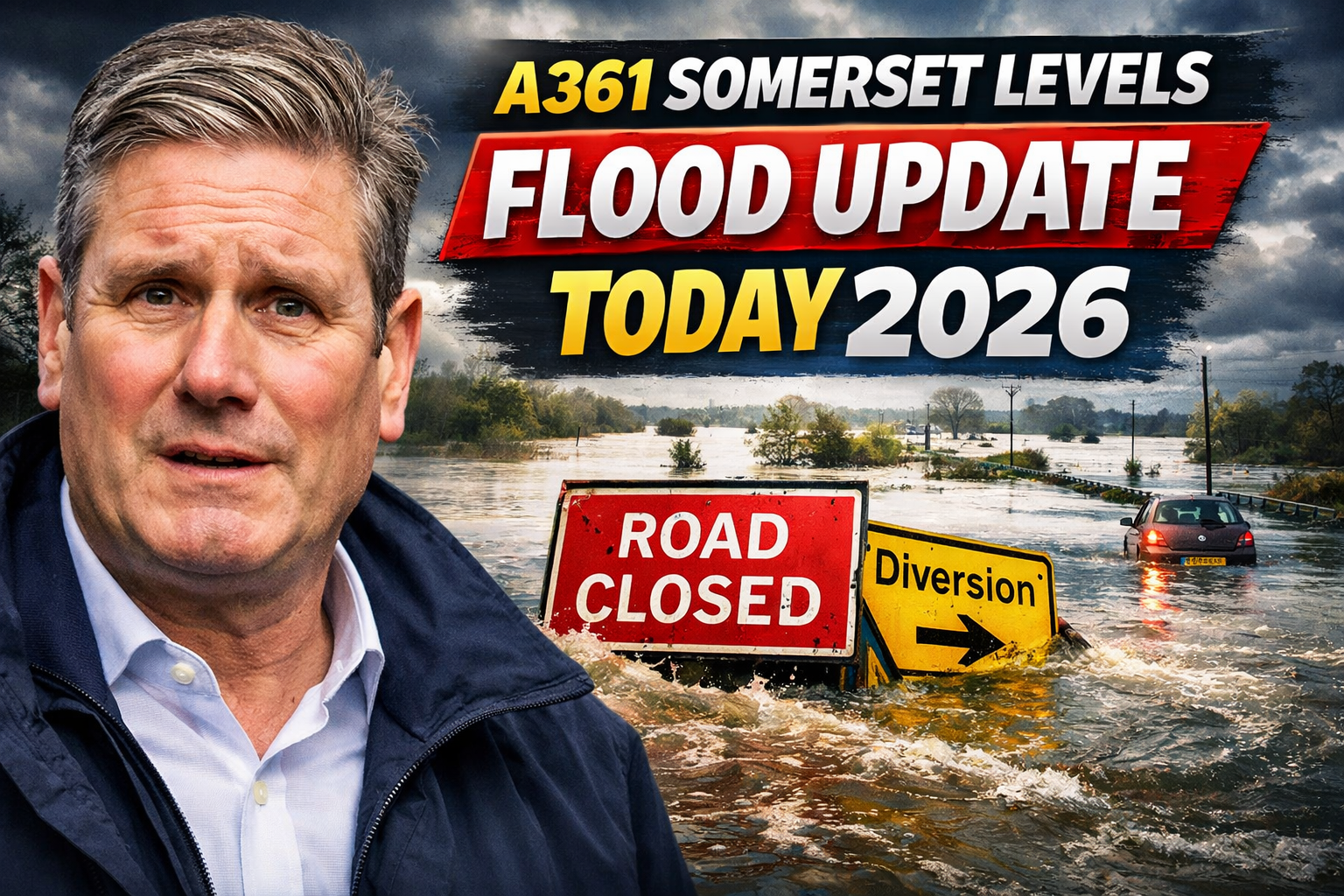 A361 Somerset Levels Flood Update Today 2026 Burrowbridge to East Lyng Road Closure Latest