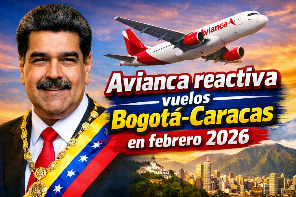 Avianca reactiva vuelos Bogotá-Caracas en febrero 2026 horarios, itinerario y frecuencia diaria