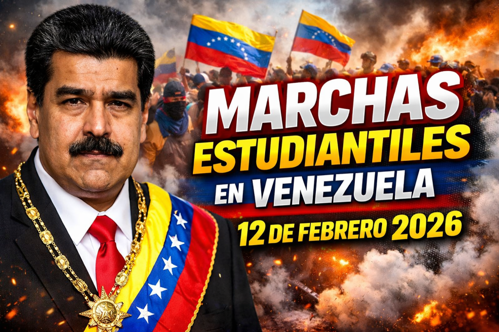 Marchas estudiantiles en Venezuela 12 de febrero 2026 movilización nacional por presos políticos y democracia