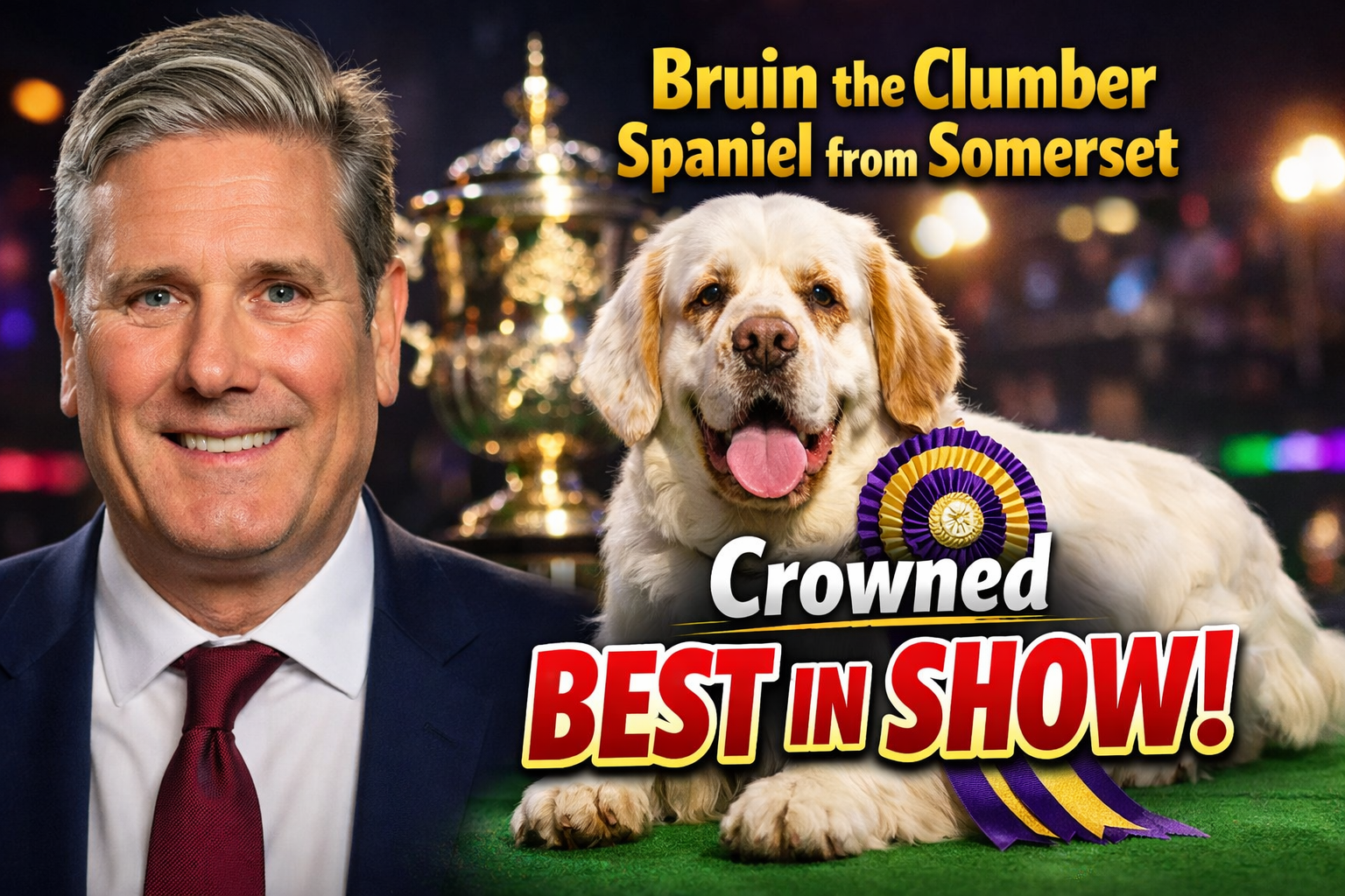 Crufts 2026 Winner Bruin the Clumber Spaniel from Somerset Crowned Best in Show