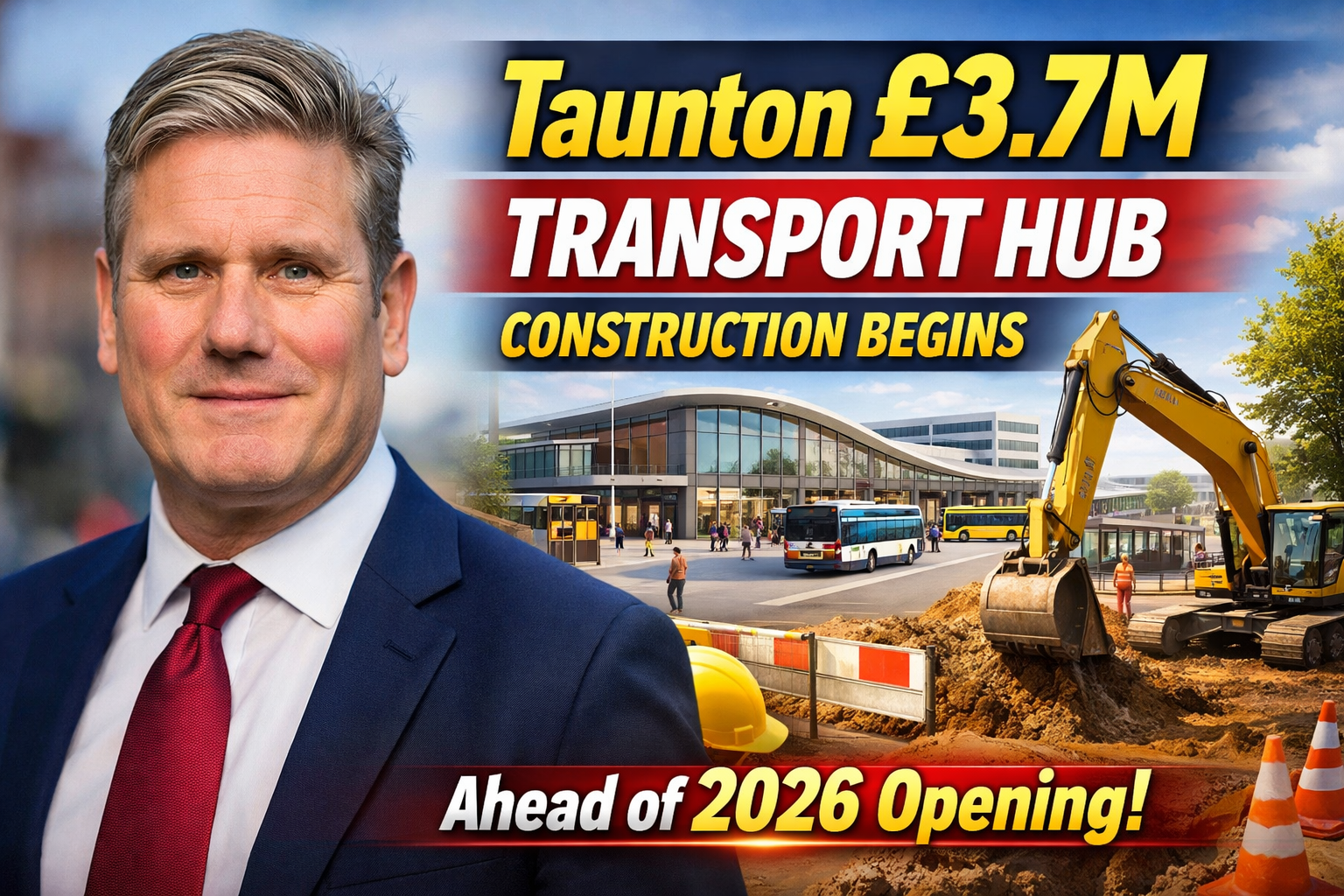 Taunton £3.7M Transport Hub Construction Begins Ahead of 2026 Opening Under Somerset Bus Improvement Plan